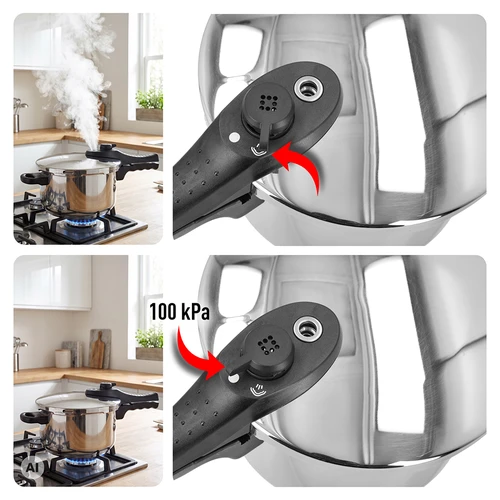 Set di pentole a pressione in acciaio inox, 4 e 6 L - 5