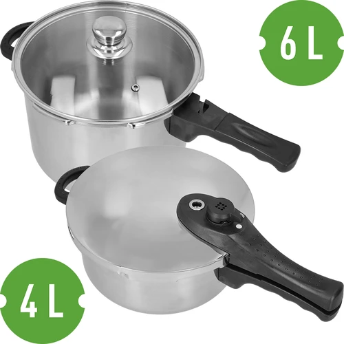 Set di pentole a pressione in acciaio inox, 4 e 6 L - 3