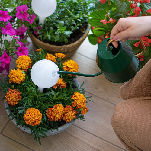 Sfera di irrigazione per piante, bianca opaca con piedino in ceramica, 400ml - 8