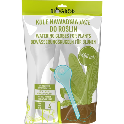 Sfere autoirriganti per piante, bianche semitrasparenti, 400 ml, confezione da 4 - 3