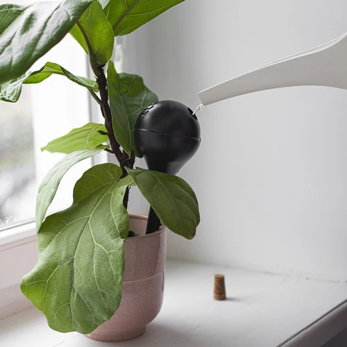 Sfere autoirriganti per piante, nere opache, con tappo, 400 ml, 4 pezzi. - 12