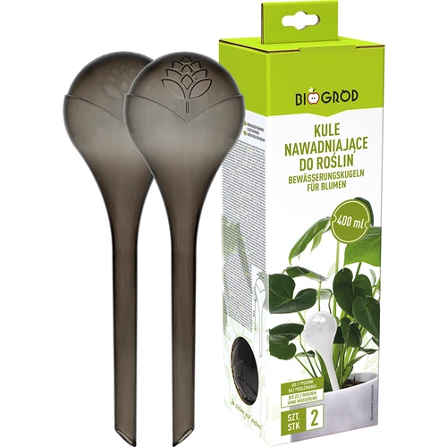 Sfere autoirriganti per piante, trasparenti nere, 400 ml, 2 pezzi - 3