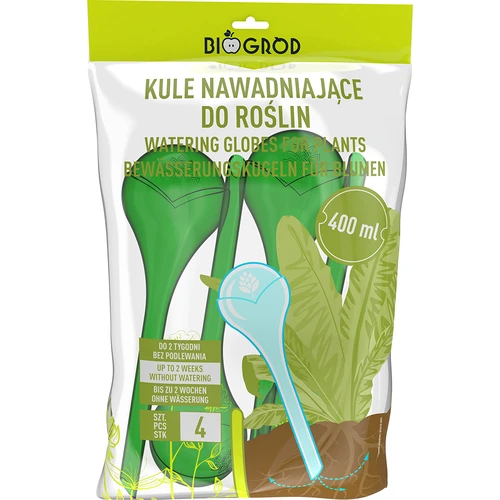 Sfere autoirriganti per piante, verdi trasparenti, 400 ml, 4 pezzi - 3