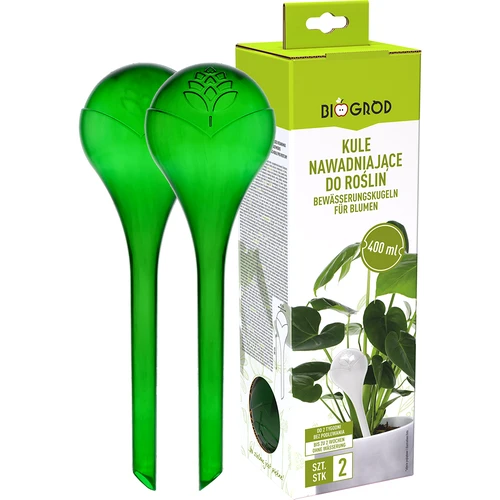 Sfere autoirriganti per piante, verdi trasparenti, 400 ml, set da 2 - 3