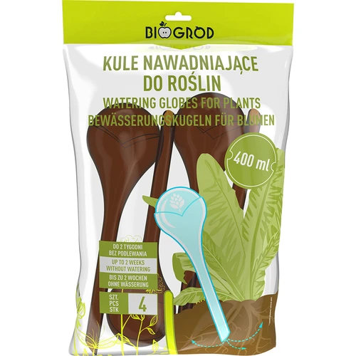 Sfere d'irrigazione per piante, ambra trasparente, 400 ml, 4 pezzi - 3
