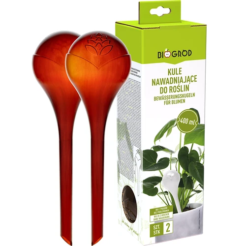 Sfere di irrigazione per piante, ambra trasparente, 400 ml, 2 pezzi - 3