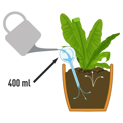 Sfere di irrigazione per piante, nere opache, con tappo, 400ml, 4 pezzi - 5