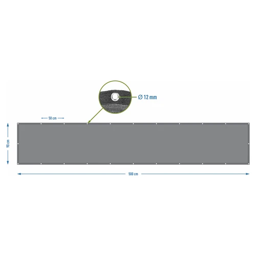 Siatka cieniująca (80%, 140 g/m2) 0,9x5 m, grafitowa - 7