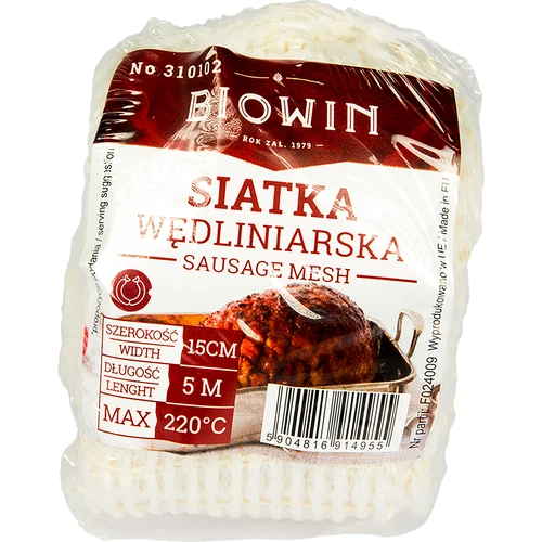Siatka wędliniarska o wymiarach 15 cm x 5 m, z wytrzymałością termiczną do 220°C - 3