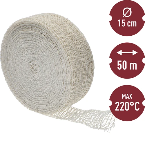 Siatka wędliniarska o wymiarach 15 cm x 50 m, z wytrzymałością termiczną do 220°C - 3