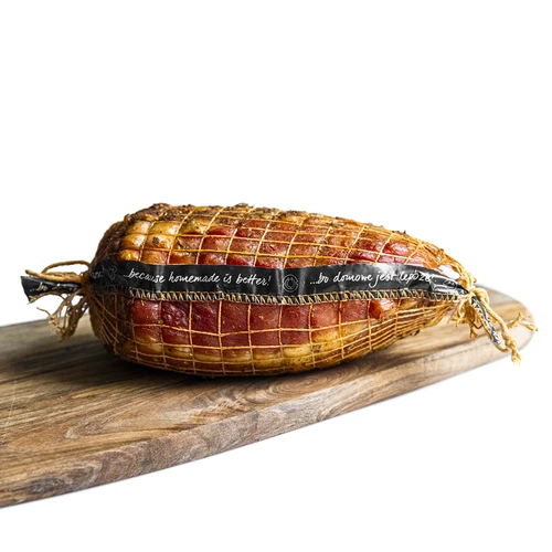 Siatka wędliniarska z etykietą, o wymiarach 15 cm x 4 m, z wytrzymałością termiczną 125°C - 5