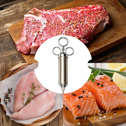 Siringa iniettore per marinature in acciaio inox 60 ml + 2 aghi - 10