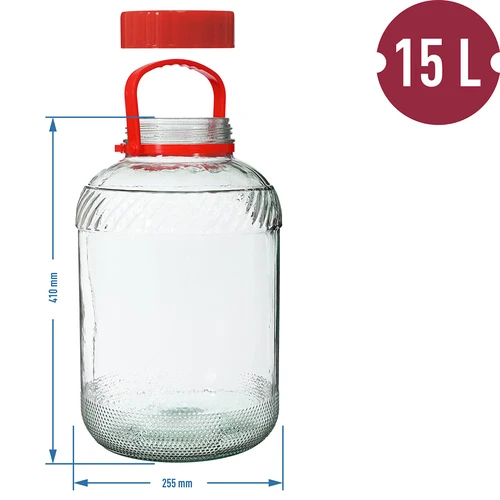 Słoik 15 L z plastikową pokrywą - 6
