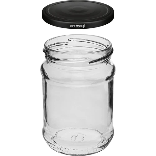 Słoik 250 ml fi 66/4 zakrętka czarna - 6 szt. - 3