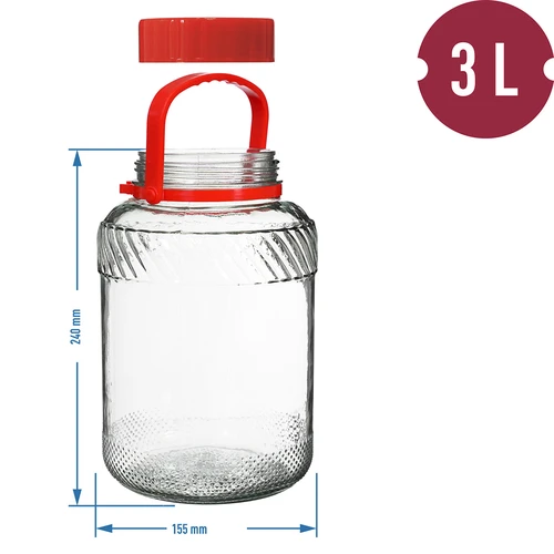Słoik 3 L z plastikową pokrywą - 6