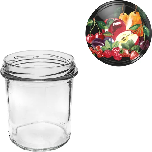 Słoik 350 ml z zakrętką kolorową - 6 szt. - 8