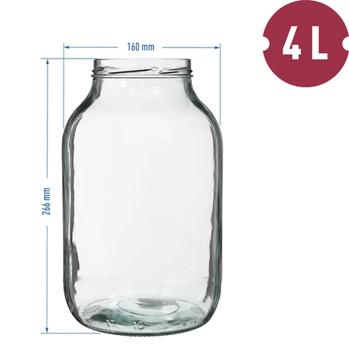 Słoik 4 L, kolorowa zakrętka + widelec lub szczypce - 5