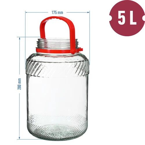 Słoik 5 L z plastikową pokrywą - 6
