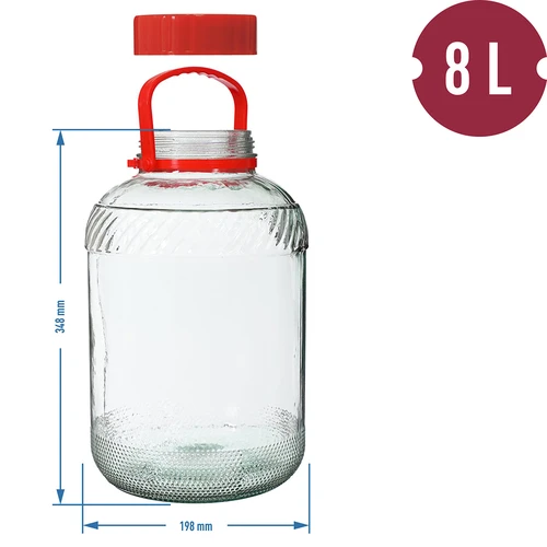 Słoik 8 L z plastikową pokrywą - 6
