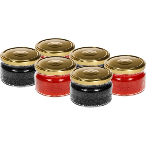 Słoik niski 200ml - z złotą zakrętką fi 82/6, 6szt. - 3