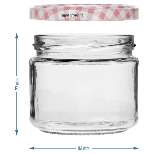 Słoik niski 330ml - z zakrętką kolorową fi 82/6, 6szt. - 7