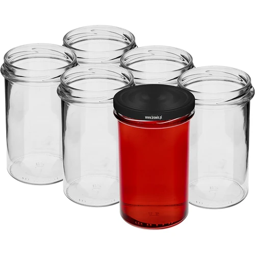 Słoik prosty 545ml (fi 82) - z czarną zakrętką, 6 szt. - 3