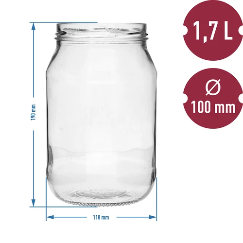 Słoik TO 1,7L fi 100 - 6 szt. - 5