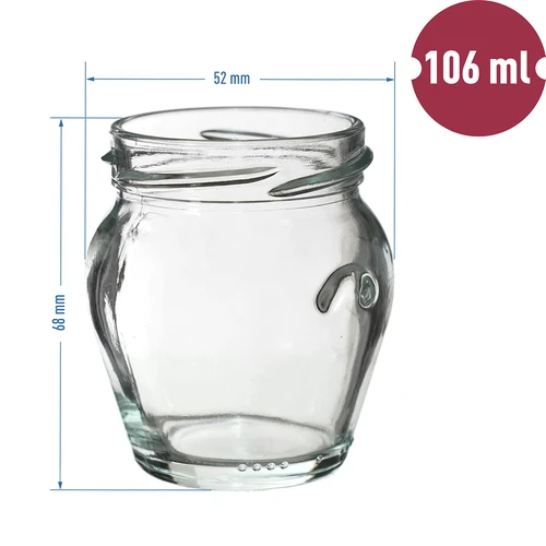 Słoik TO 106 ml Amfora z czarną zakrętką fi 53 - 8 szt. - 6