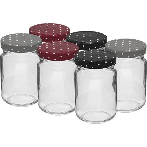 Słoik TO 156 ml  kolorowa zakrętka fi 53/4 -6 szt.