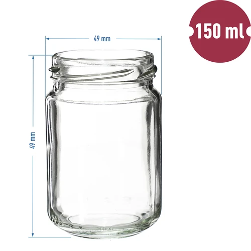 Słoik TO 156 ml  kolorowa zakrętka fi 53/4 -6 szt. - 7