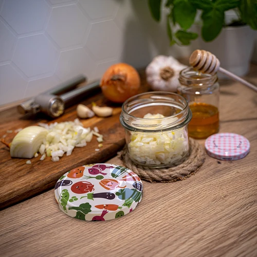 Słoik TO 235 ml z kolorową zakrętką fi82 - 6szt. - 14