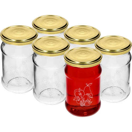 Słoik TO 300ml z nadrukiem - mix owoców i zakrętką fi66/4 - 6 szt.