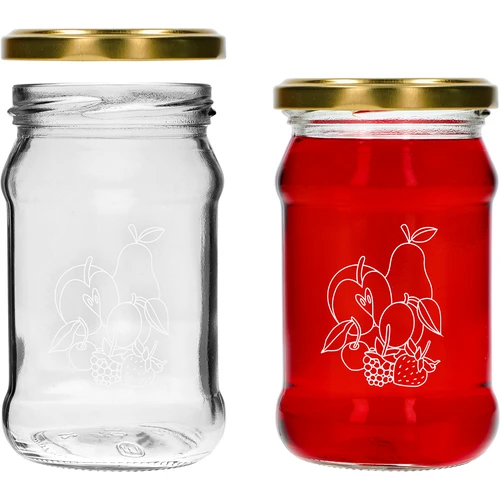 Słoik TO 300ml z nadrukiem - mix owoców i zakrętką fi66/4 - 6 szt. - 4