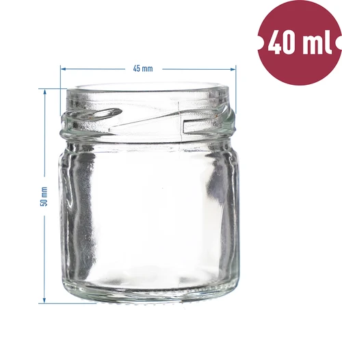 Słoik TO 40 ml z czarną zakrętką fi 43 - 10 szt. - 5