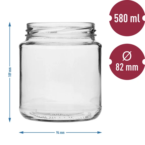 Słoik TO 580ml grubasek, 6szt. - 2