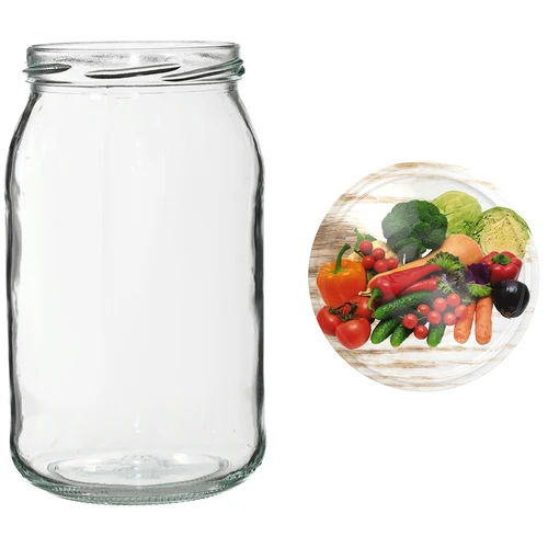 Słoik TO 900 ml z kolorową zakrętką fi82/6 - 6szt. - 13