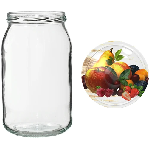 Słoik TO 900 ml z kolorową zakrętką fi82/6 - 6szt. - 14