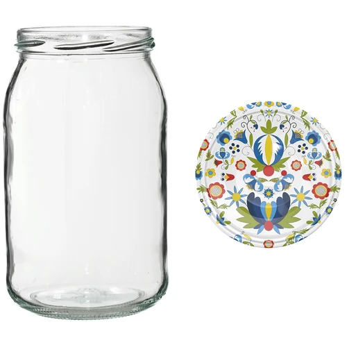 Słoik TO 900 ml z kolorową zakrętką fi82/6 - 6szt. - 10