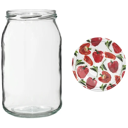 Słoik TO 900 ml z kolorową zakrętką fi82/6 - 6szt. - 8