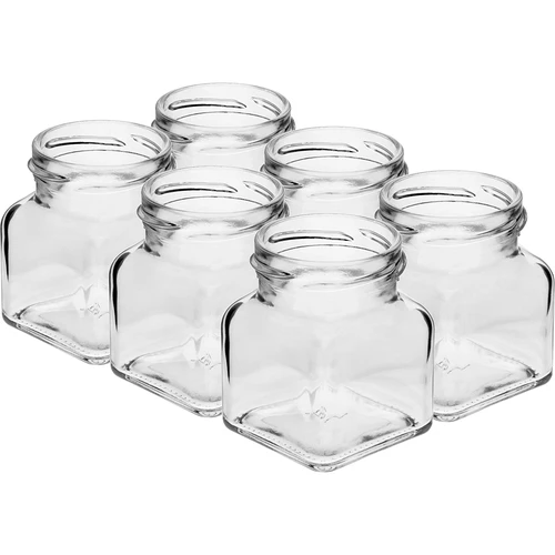 Słoik twist off 120ml - Cztery kąty fi 53 z czarną zakrętką, 6szt - 3
