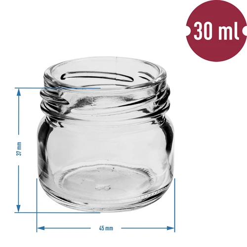 Słoik twist-off 30 ml kolorową zakrętką fi 43 - 10 szt. - 4