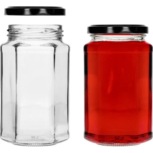 Słoik twist off 385ml z czarną zakrętką fi 63, 6 szt. - 4