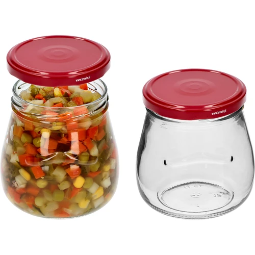 Słoik twist-off 500ml "Odwrócona Amfora" z bordową zakrętką fi 82/6, 6 szt. - 5