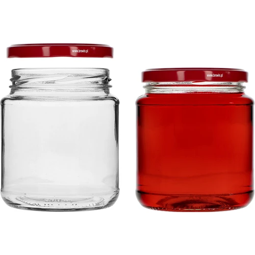 Słoik twist-off, grubasek 580ml z bordową zakrętką fi82/6, 6 szt. - 3