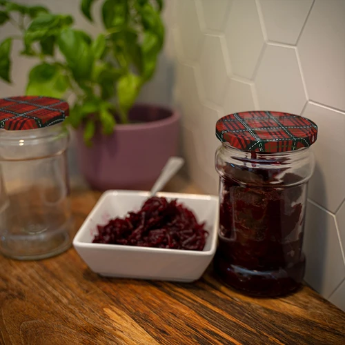 Słoiki 300 ml z kolorową zakrętką fi 66 - 6 szt. - 17