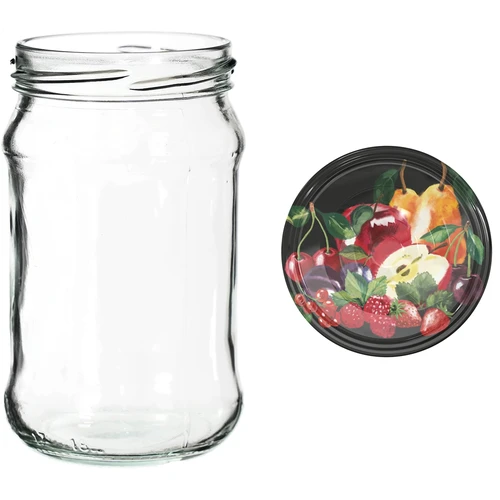 Słoiki 300 ml z kolorową zakrętką fi 66 - 6 szt. - 7