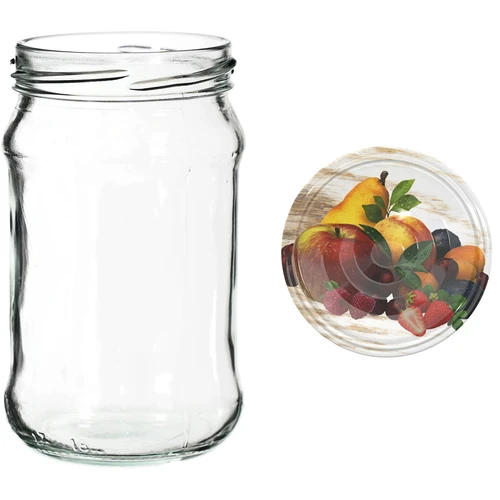 Słoiki 300 ml z kolorową zakrętką fi 66 - 6 szt. - 4