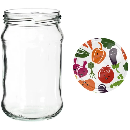 Słoiki 300 ml z kolorową zakrętką fi 66 - 6 szt. - 12