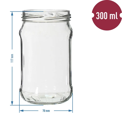 Słoiki 300 ml z kolorową zakrętką fi 66 - 6 szt. - 2