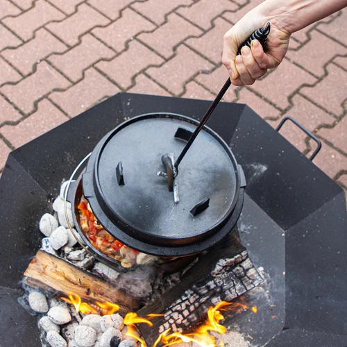 Sollevacoperchi/attizzatoio per coperchi di pentole o calderoni in ghisa - 5